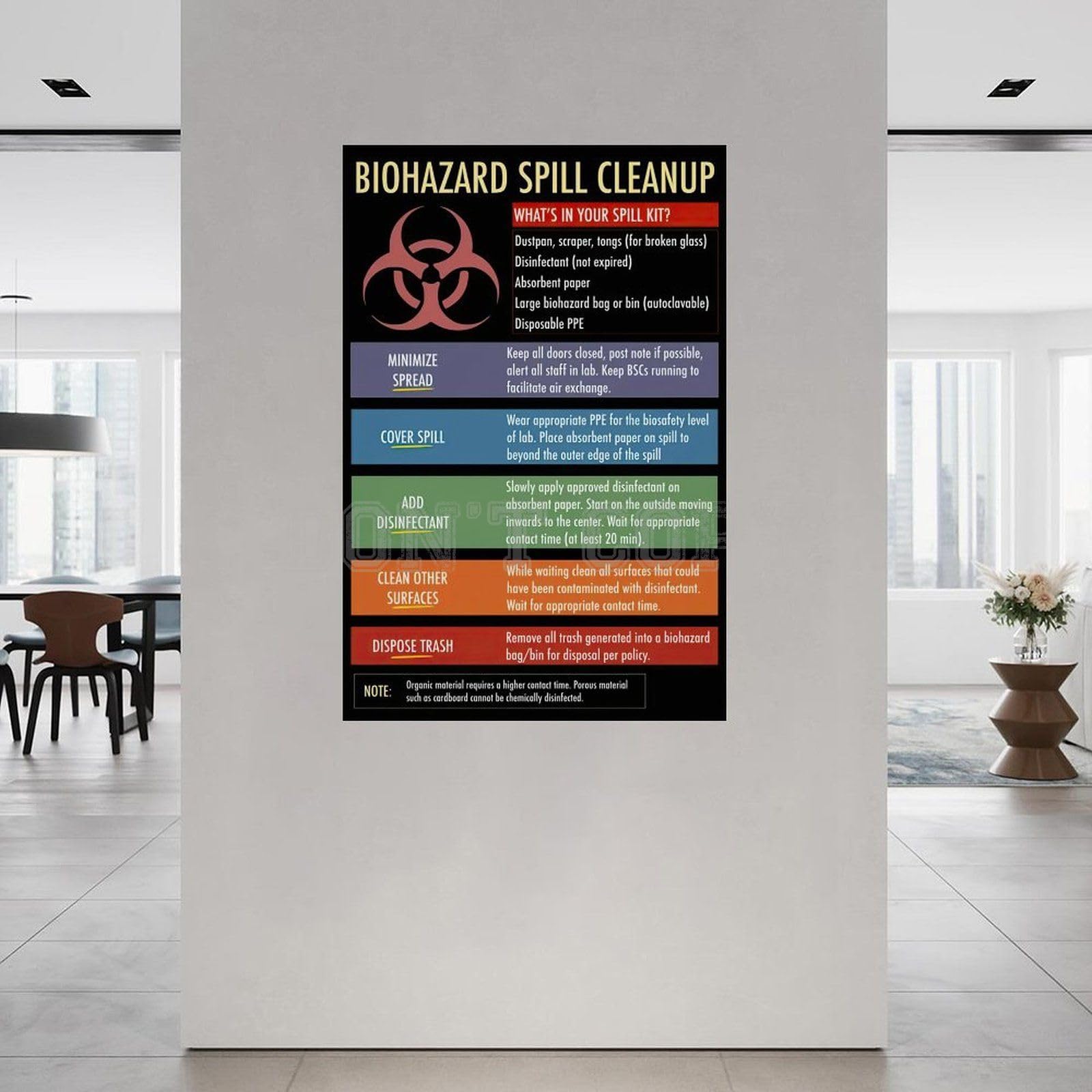 Amazon.com: XEDYYYI Safety Poster Biohazard Spill Cleanup